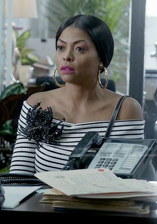 Cookie’s striped off-shoulder top on Empire