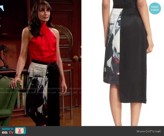 DKNY Asymmetrical Print Pencil Skirt worn by Quinn Fuller (Rena Sofer) on The Bold and the Beautiful