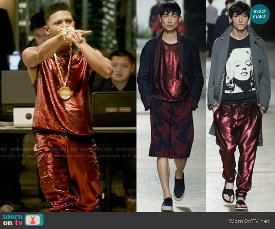 Dries van Noten SS 2016 Sequin Top and Pants worn by Hakeem Lyon (Bryshere Y. Gray) on Empire