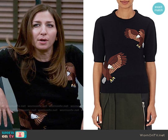 Each x Other  Eagle Appliqued Wool Sweater worn by Gina Linetti (Chelsea Peretti) on Brooklyn Nine-Nine