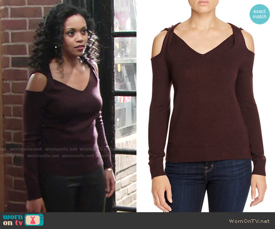 WornOnTV: Hilary’s purple cold shoulder sweater on The Young and the ...