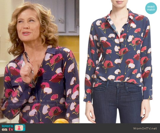 Equipment Slim Signature Floral Blouse worn by Vanessa Baxter (Nancy Travis) on Last Man Standing