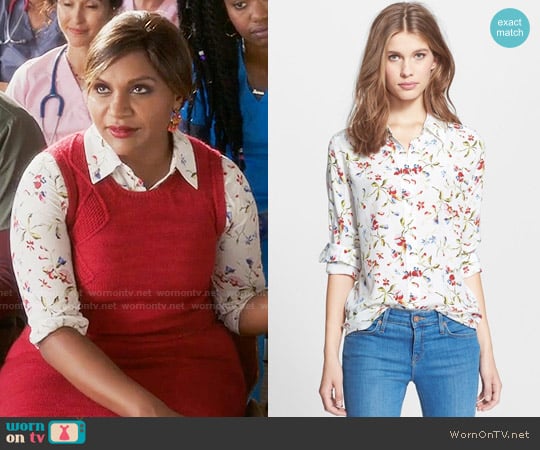 Equipment Brett Floral Shirt worn by Mindy Lahiri (Mindy Kaling) on The Mindy Project