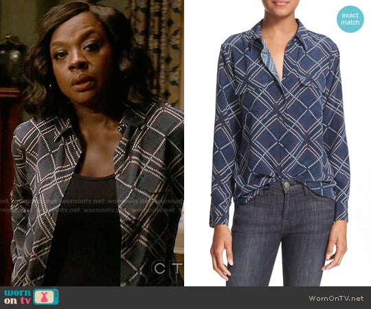 WornOnTV: Annalise’s blue dotted pattern shirt on How to Get Away with ...