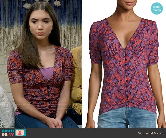 Free People Hollywood Top in Purple worn by Riley Matthews (Rowan Blanchard) on Girl Meets World