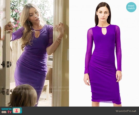 WornOnTV: Gloria's purple keyhole dress on Modern Family ...