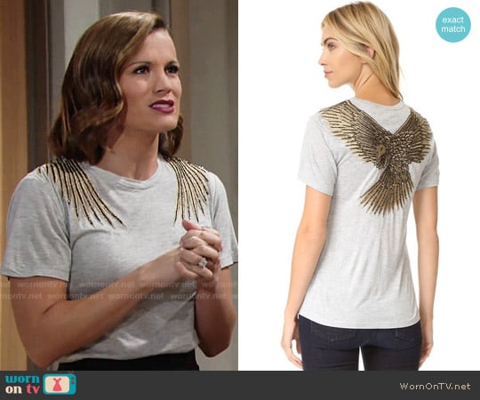 Haute Hippie Eagle Tee worn by Chelsea Lawson (Melissa Claire Egan) on The Young and the Restless