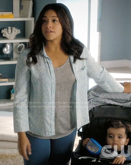 Jane's faded leopard print chambray shirt on Jane the Virgin