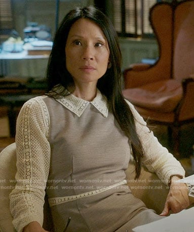 Joan's dress with lace collar and sleeves on Elementary