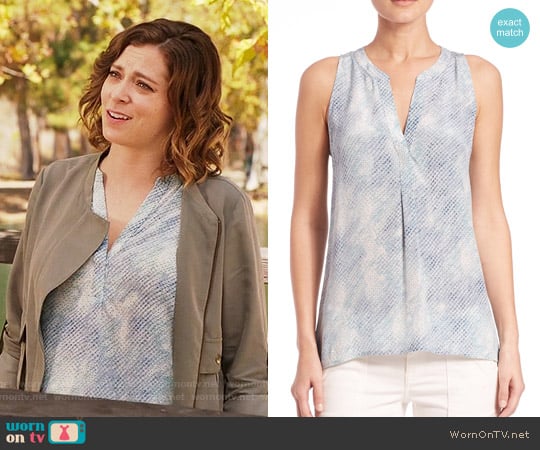 Joie Aruna Top in Sea Skin worn by Rebecca Bunch (Rachel Bloom) on Crazy Ex-Girlfriend