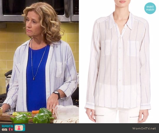 Joie Conaway Ticketing Stripe Shirt worn by Vanessa Baxter (Nancy Travis) on Last Man Standing