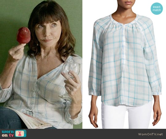 Joie Selma Tartan Blouse worn by Gail Klostermann (Mary Steenburgen) on Last Man On Earth