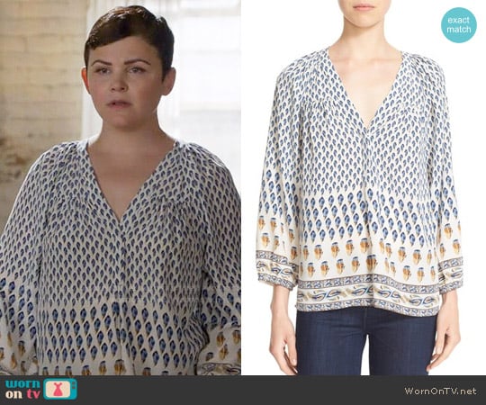 Joie Sonoma Top in Faded Sky worn by Mary Margaret (Ginnifer Goodwin) on Once Upon A Time