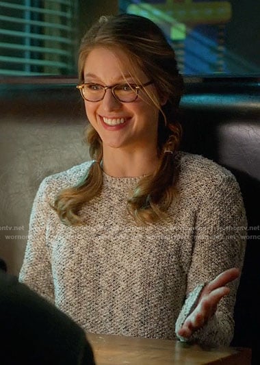 Kara’s boucle sweater on Supergirl