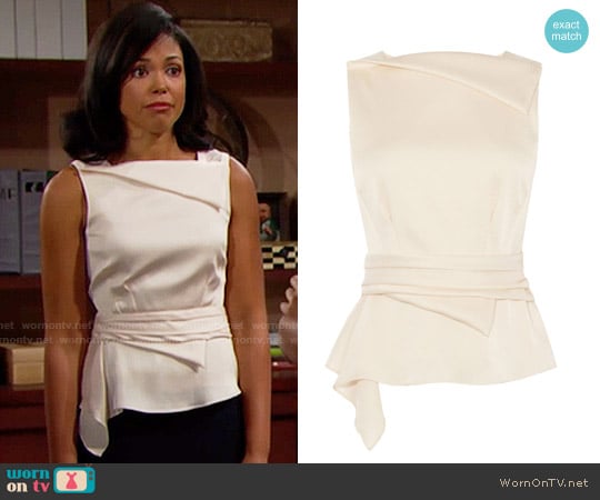 Karen Millen Origami Top worn by Maya Avant (Karla Mosley) on The Bold and the Beautiful