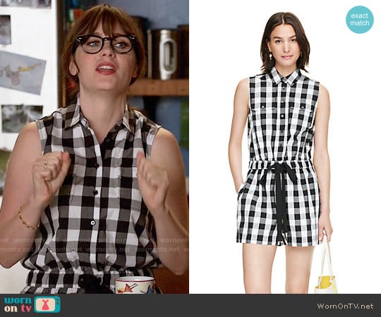 Kate Spade Gingham Romper worn by Jessica Day (Zooey Deschanel) on New Girl