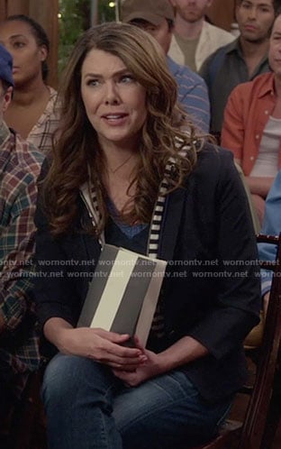 Lorelai’s striped hoodie and blazer on Gilmore Girls: A Year in the Life
