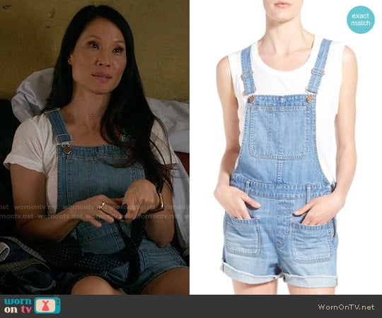 Madewell 'Adirondack' Cutoff Denim Short Overalls worn by Joan Watson (Lucy Liu) on Elementary