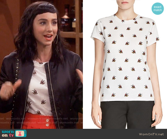 Maje Tami Printed Tee worn by Mandy Baxter ( Molly Ephraim) on Last Man Standing