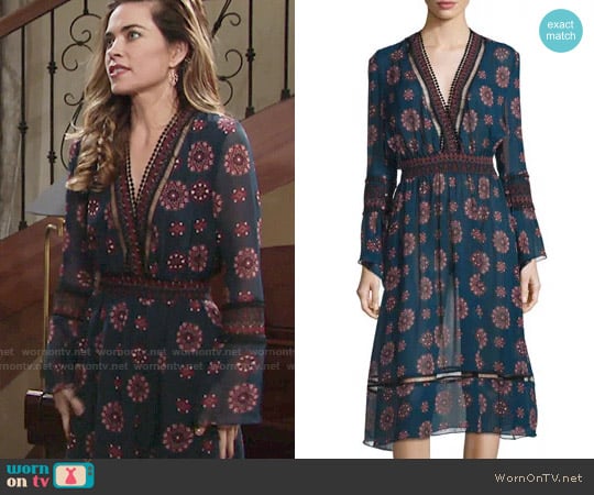 WornOnTV: Victoria’s blue printed Thanksgiving dress on The Young and ...