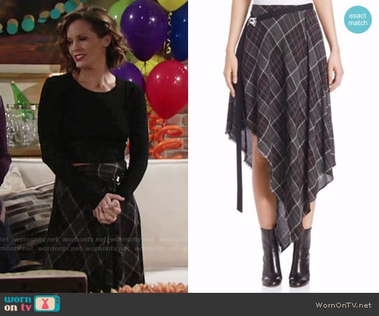 Public School Danen Plaid Wool Blend Skirt worn by Chelsea Lawson (Melissa Claire Egan) on The Young and the Restless