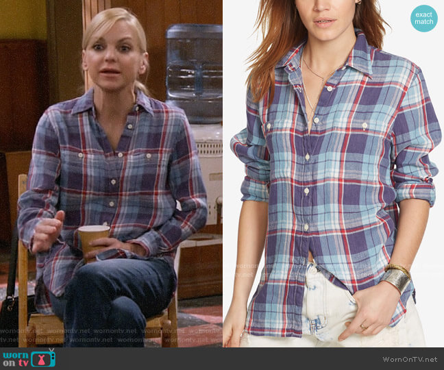 Ralph Lauren Denim & Supply Plaid Utility Shirt in Plaid Multi worn by Christy Plunkett (Anna Faris) on Mom