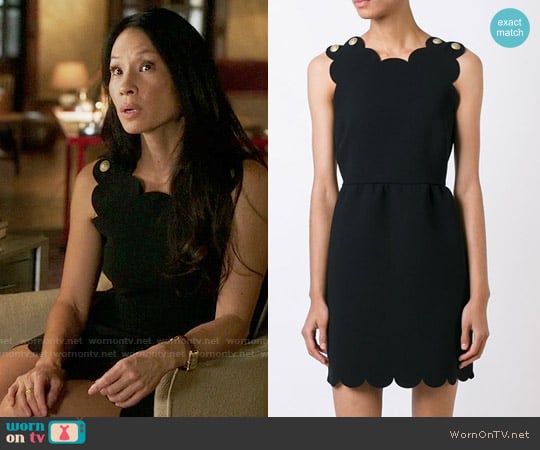 RED Valentino Scalloped Cady Dress worn by Joan Watson (Lucy Liu) on Elementary