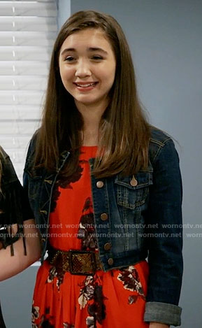 Riley's red floral dress on Girl Meets World