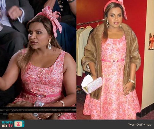 Salvador Perez Custom Made Pink Dress worn by Mindy Lahiri (Mindy Kaling) on The Mindy Project