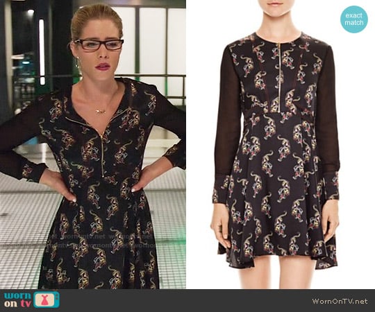 Sandro Kaiya Dress worn by Felicity Smoak (Emily Bett Rickards) on Arrow