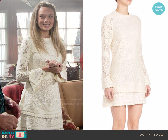 See by Chloe Layered Lace Cutout Dress worn by Abby Newman (Melissa Ordway) on The Young & the Restless