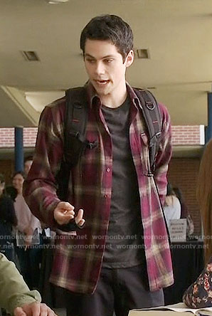 Stiles's burgundy plaid shirt on Teen Wolf