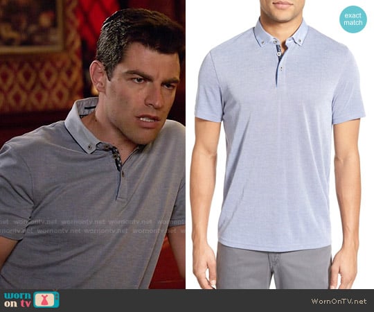 Ted Baker Missow Polo in Bright Blue worn by Schmidt (Max Greenfield) on New Girl