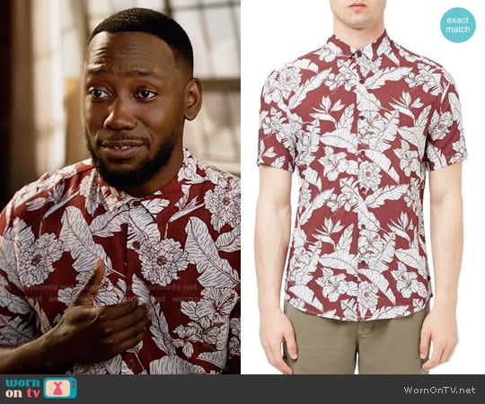 Topman Floral Print Shirt worn by Winston Bishop (Lamorne Morris) on New Girl