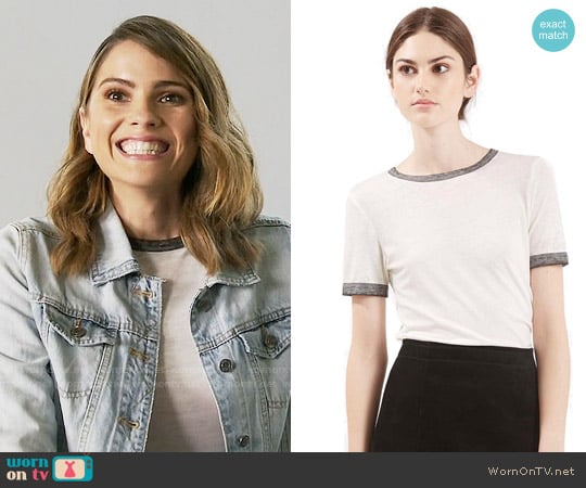 Topshop Burnout Ringer Tee worn by Malia Tate (Shelley Hennig) on Teen Wolf