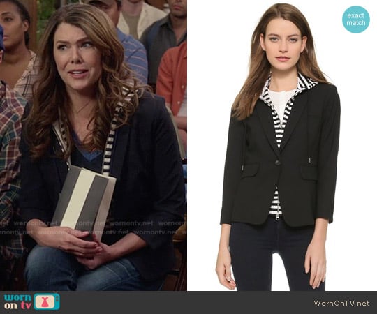 Veronica Beard Schoolboy Jacket with Striped Dickey worn by Lorelai Gilmore (Lauren Graham) on Gilmore Girls