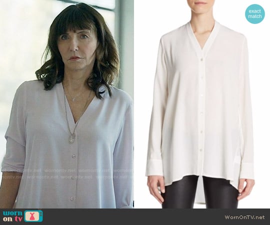 Vince Silk V-Neck Blouse worn by Gail Klostermann (Mary Steenburgen) on Last Man On Earth