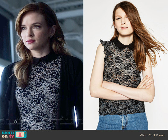 WornOnTV: Caitlin’s black lace top on The Flash | Danielle Panabaker ...