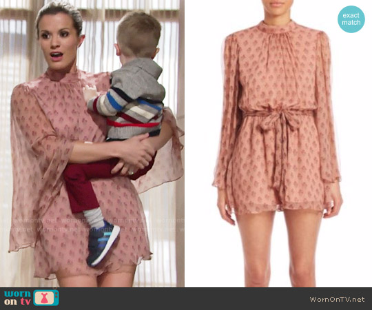 Zimmermann Karmic Flare-Sleeved Romper worn by Chelsea Lawson (Melissa Claire Egan) on The Young and the Restless