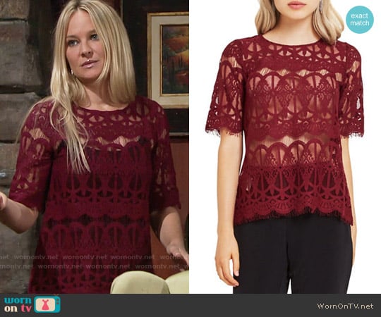 Bcbgeneration Lace Tunic worn by Sharon Newman (Sharon Case) on The Young and the Restless