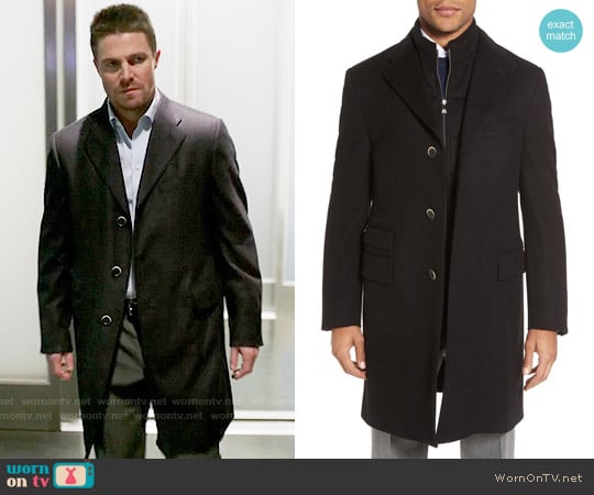 Corneliani Classic Fit Wool Topcoat worn by Oliver Queen (Stephen Amell) on Arrow