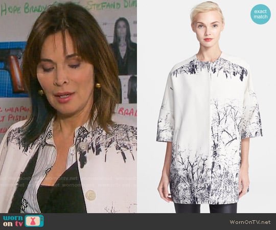 Helene Berman Tree Print Kimono Coat worn by Kate Roberts (Lauren Koslow) on Days of our Lives