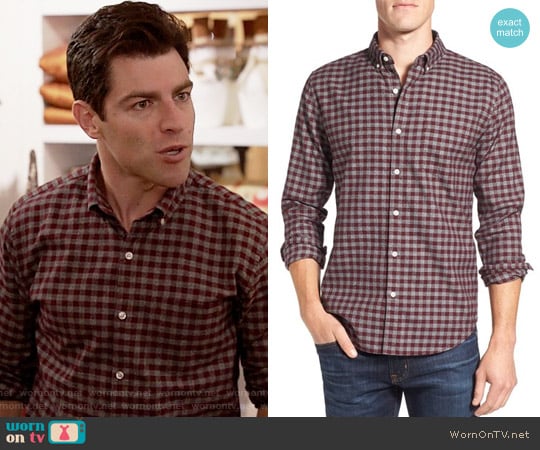 Bonobos Jaspé Gingham Poplin Sport Shirt worn by Schmidt (Max Greenfield) on New Girl