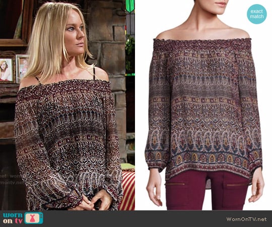 Joie Azzedine Top worn by Sharon Newman (Sharon Case) on The Young and the Restless