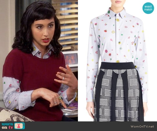 Kenzo Tanami Flower Shirt worn by Mandy Baxter ( Molly Ephraim) on Last Man Standing