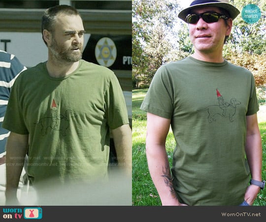 Vivasweetlove Dachshund & Gnome T-Shirt worn by Phil Miller (Will Forte) on Last Man On Earth