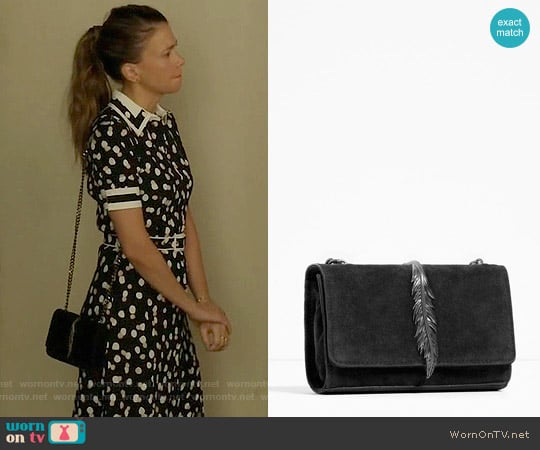 Zara Leather Cross Body Bag with Metal Detail worn by Liza Miller (Sutton Foster) on Younger