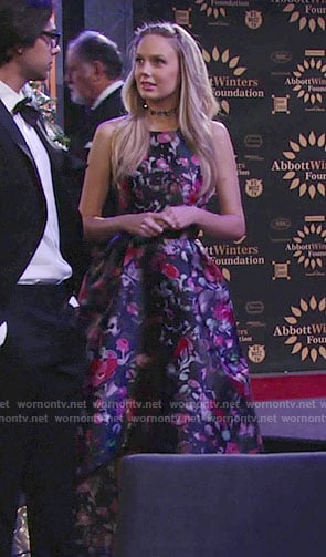 Abby’s floral high-low gown on The Young and the Restless