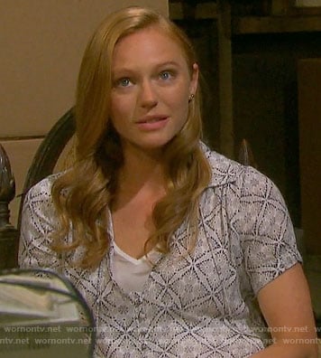 Abby’s tile print dress on Days of our Lives