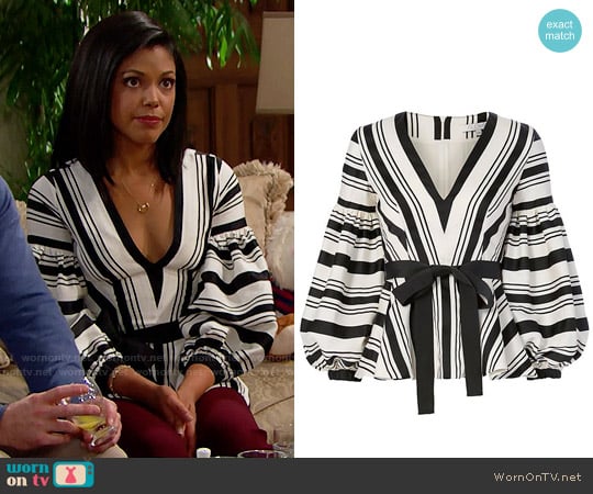 Alexis Sienna Top worn by Maya Avant (Karla Mosley) on The Bold and the Beautiful